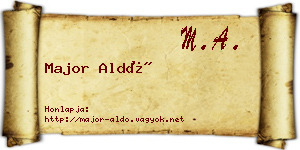 Major Aldó névjegykártya